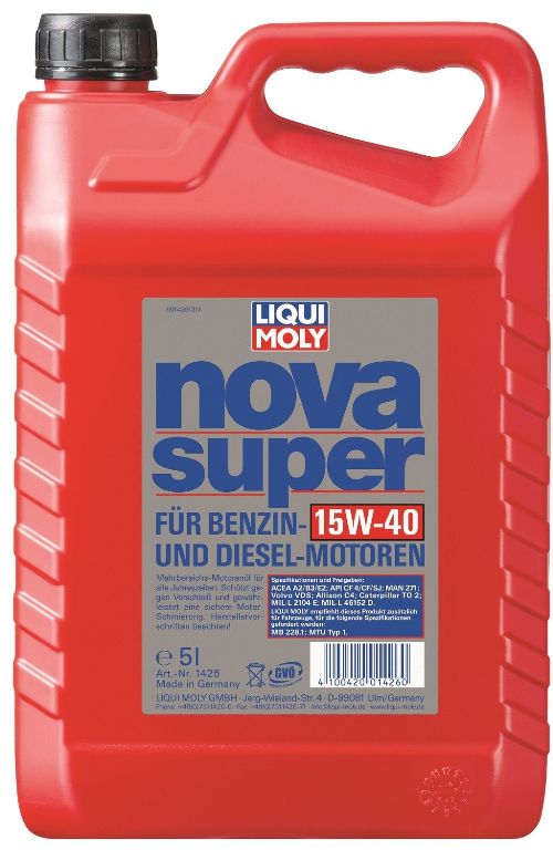 LIQUI MOLY olej silnikowy do sam. osobowych Nova Super 15W-40 HD 5L